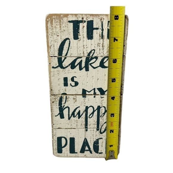 Blue and White The Lake is My Happy Place Wooden Sign - Picture 2 of 5
